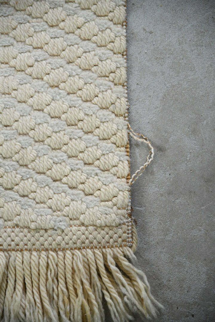 Felpa Pura Vintage Cream Wool Runner Rug photo 245.0