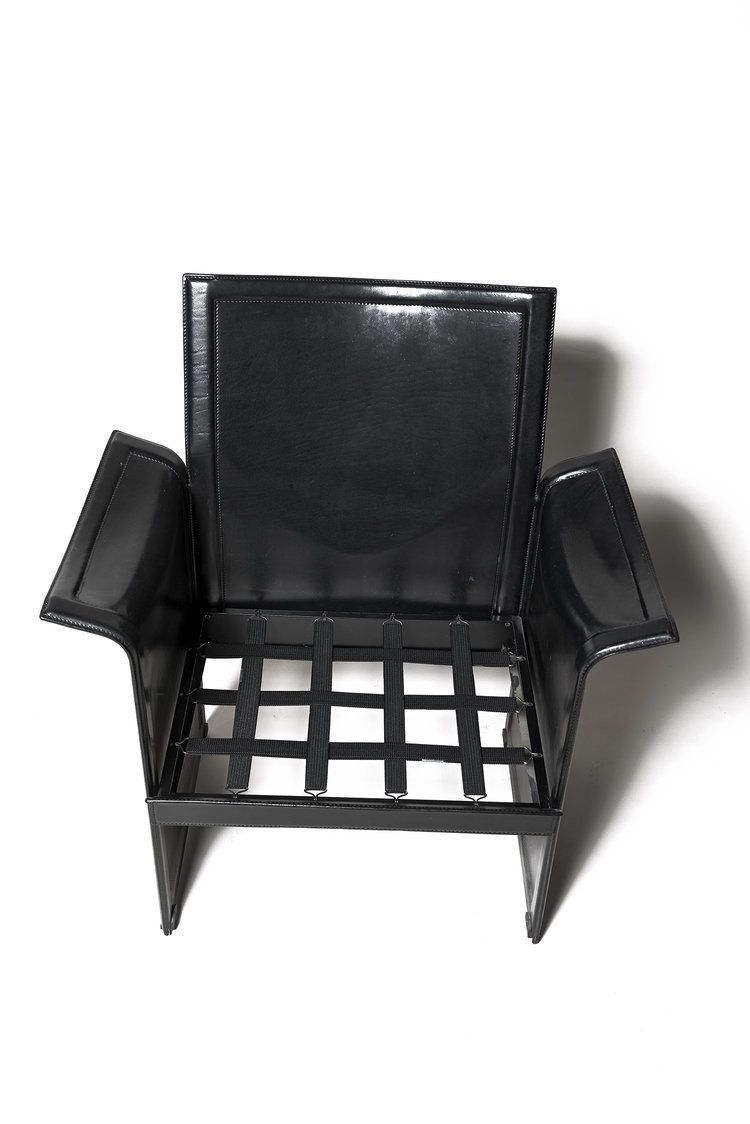 4 Leather Armchairs "Korium" By Tito Agnoli For Matteo Grassi, Italy photo for sale