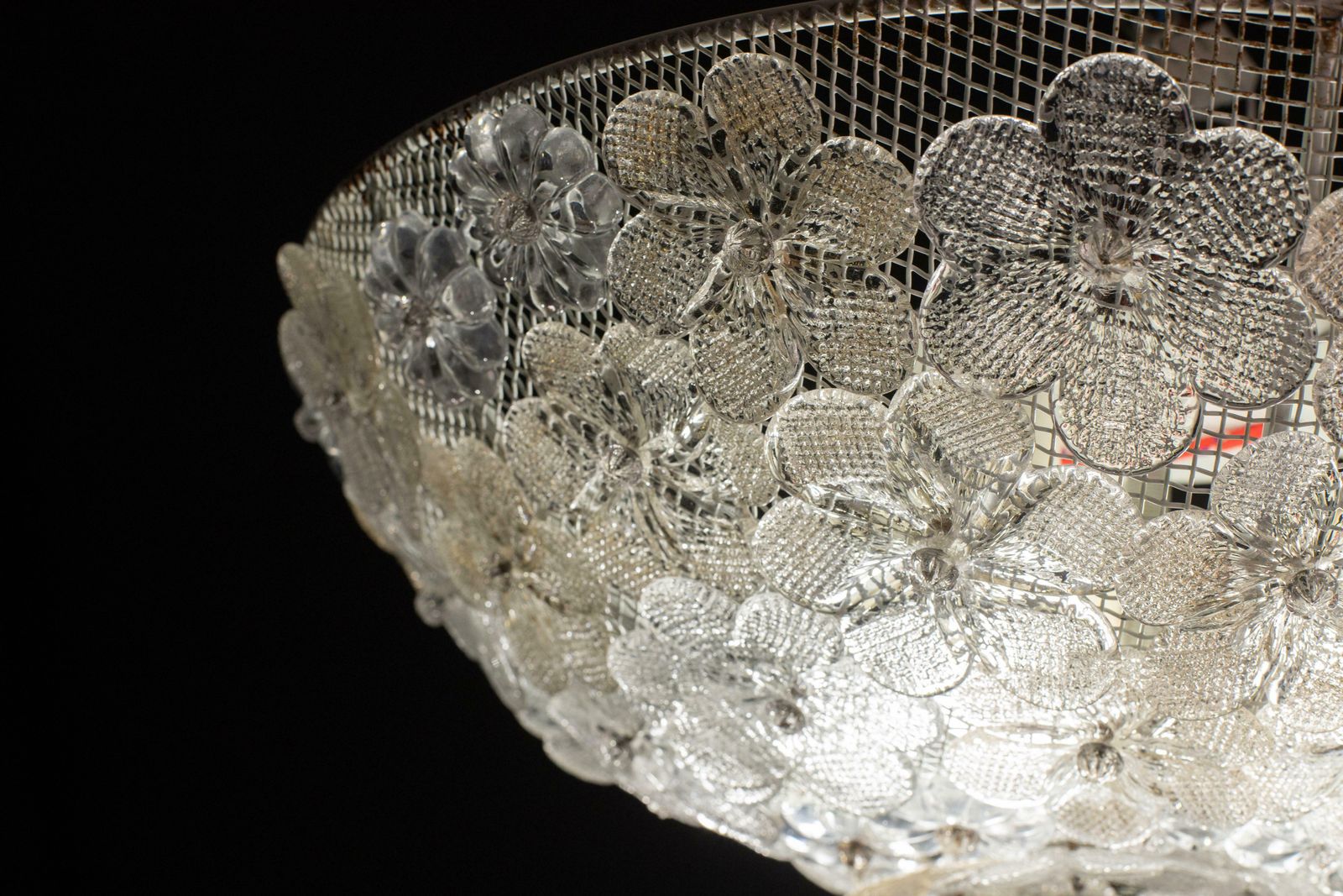 Mid Century Gold Flower Glass Ceiling Light 1960s By Barovier E Toso photo 2195.0
