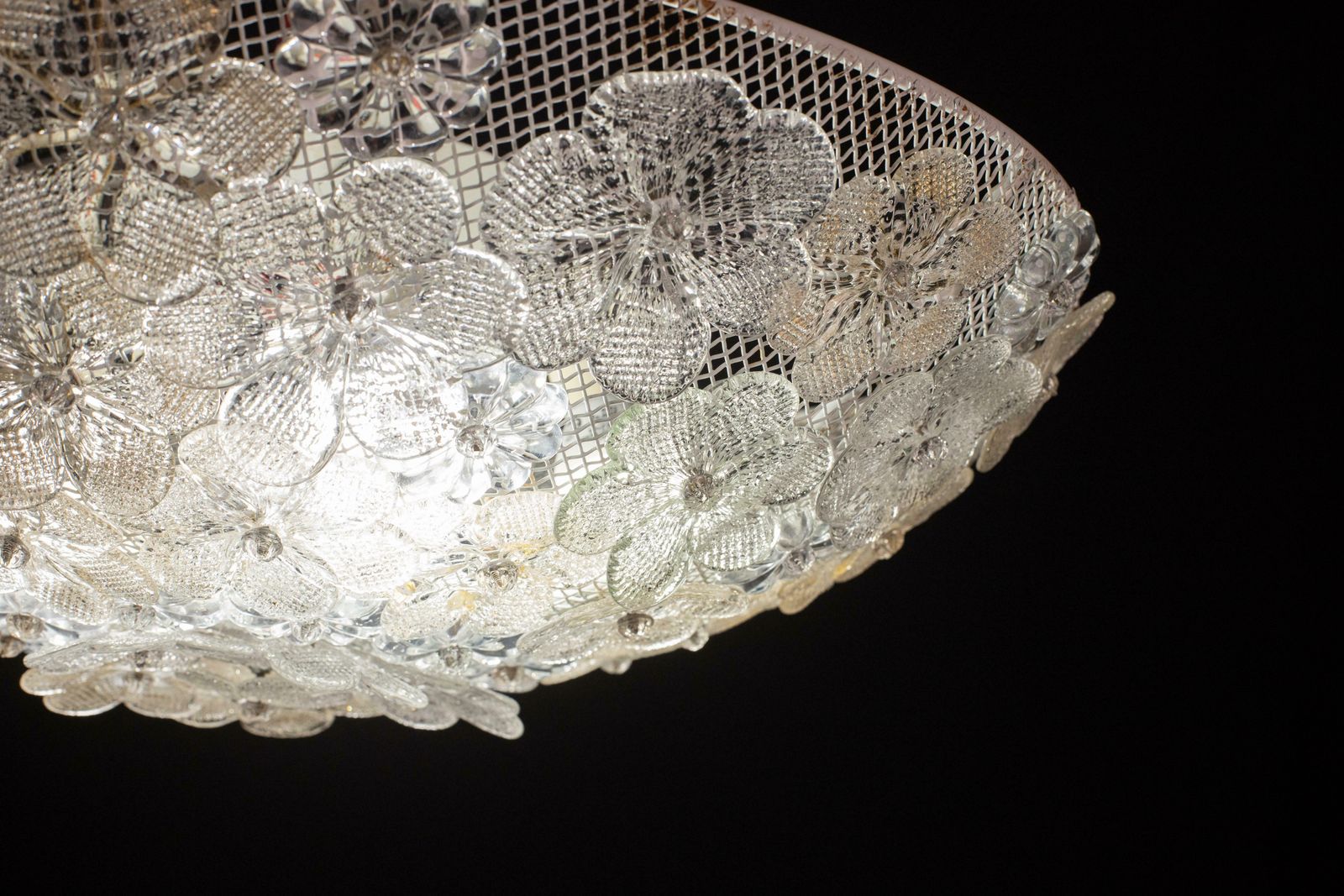 Mid Century Gold Flower Glass Ceiling Light 1960s By Barovier E Toso photo vinterior