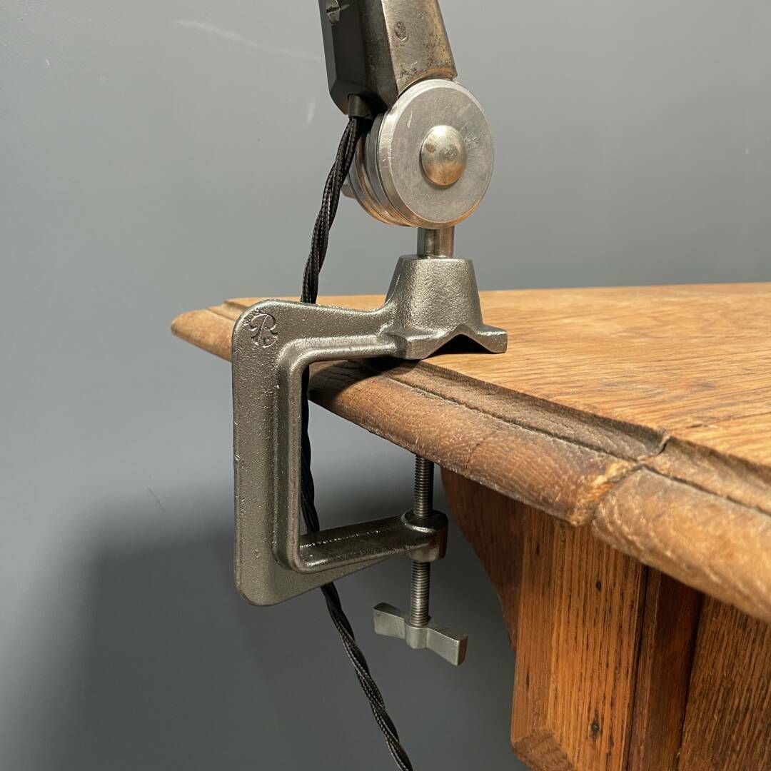 photo vintage Grote Gepolijste Rademacher Klemmlamp