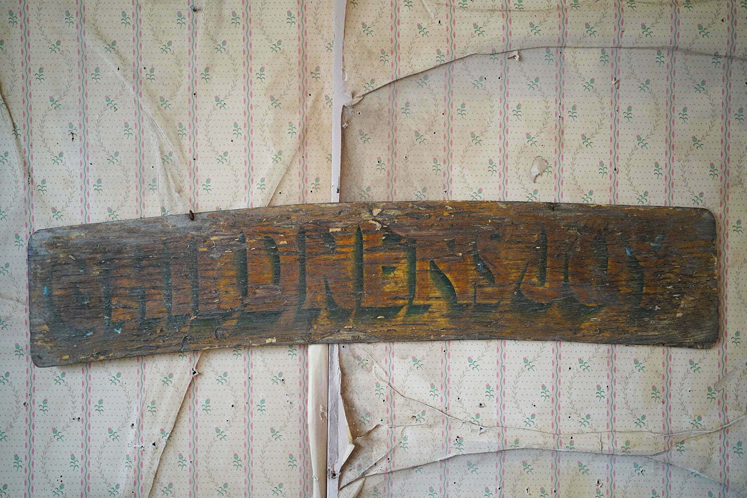 An Early 20thc Hand Painted Fairground Sign; Children’s Joy; C.1910 photo for sale