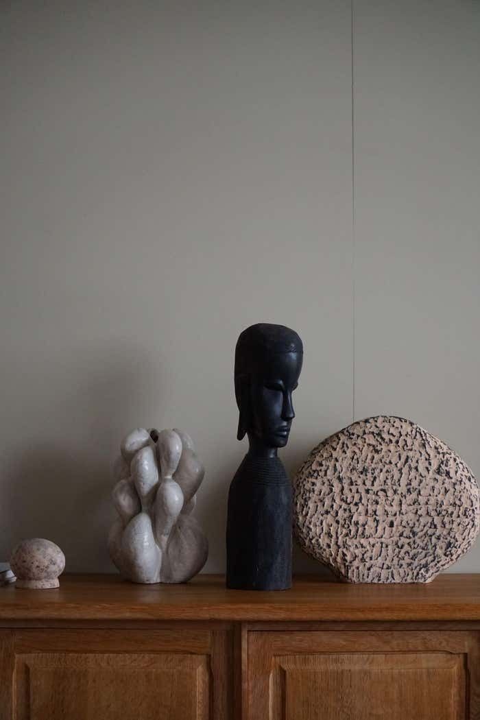 384.0 Decorative African Wooden Sculpture, Mid Century, Handcrafted In The 1940 50s photo