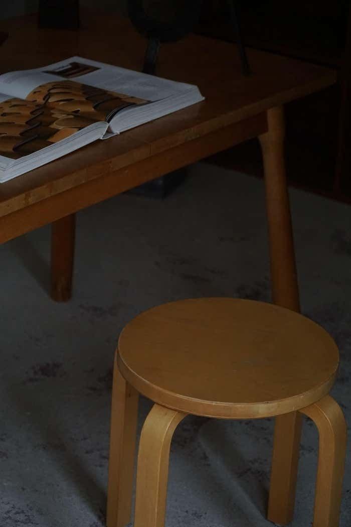 Alvar Aalto, A Pair Of Vintage Stools In Birch, Model "60", Made At Artek, 1970s photo furniture