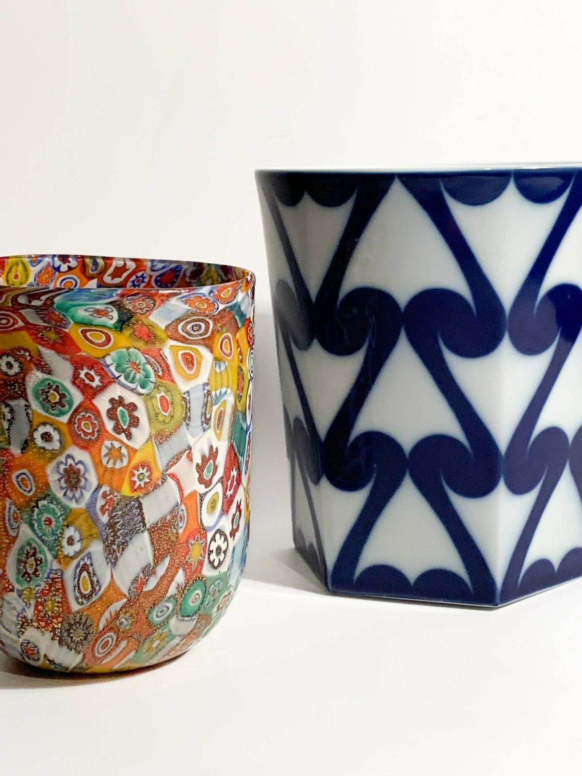 photo buy White And Blue Porcelain Vase By Studio Linie For Rosenthal, 1980s