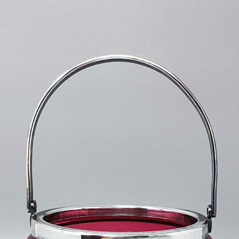 1960s Gorgeous Red Bohemian Cut Crystal Glass Ice Bucket. Made In Italy photo 183.0
