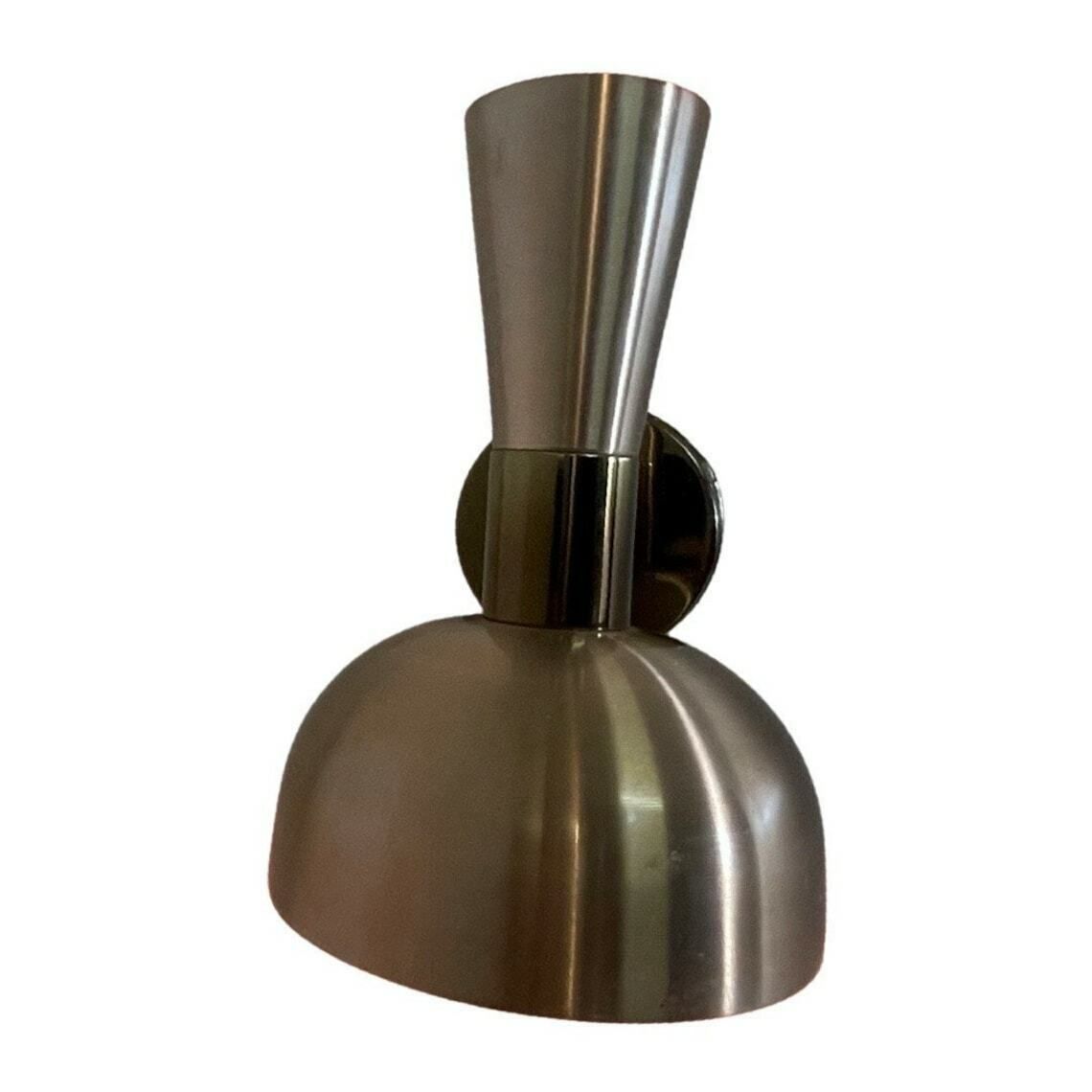 Vintage Herda Wall Mounted Lamp   Model: Diabolo   Champagne Metal Exterior, Orange On The Inside photo vinterior