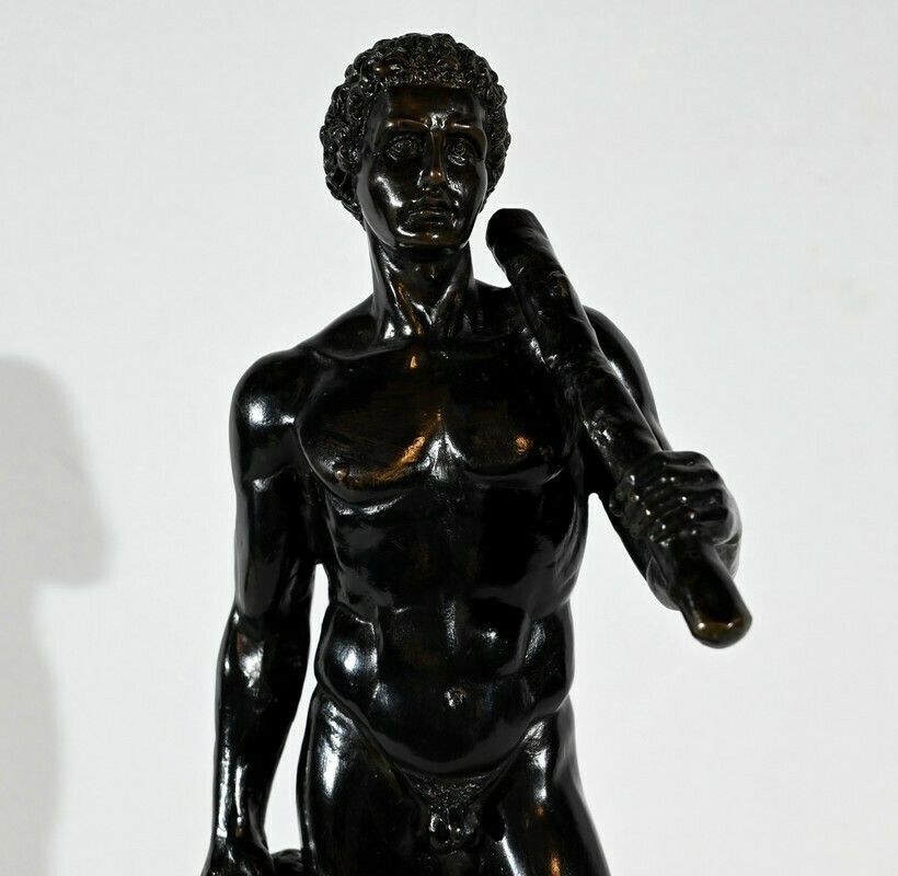 Bronze “Hercules And The Lion Of Nemea”, Signed Gregroi – 19th Century photo vinterior