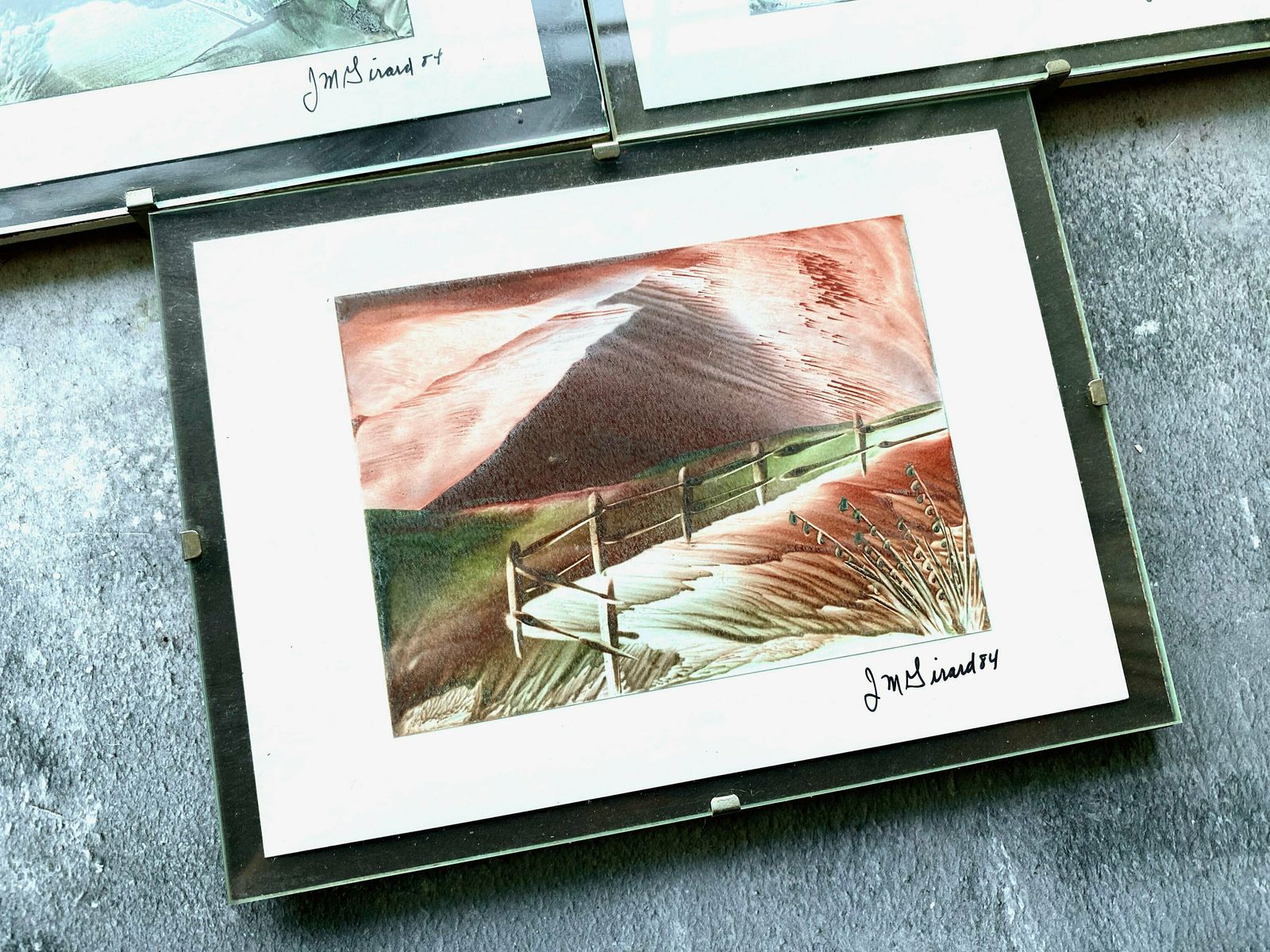 5 X Original Vintage Landscape Artworks   Signed Jean Marie Girard 1984 Framed photo vinterior