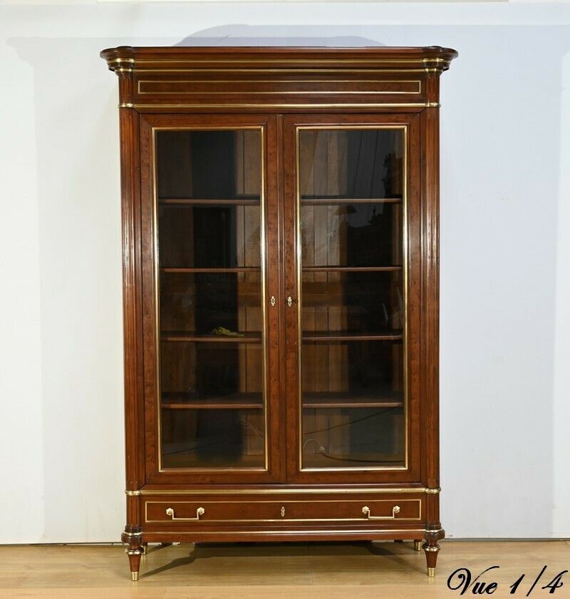 Large Mahogany Bookcase, Louis XVI Style – Mid 19th Century photo buy