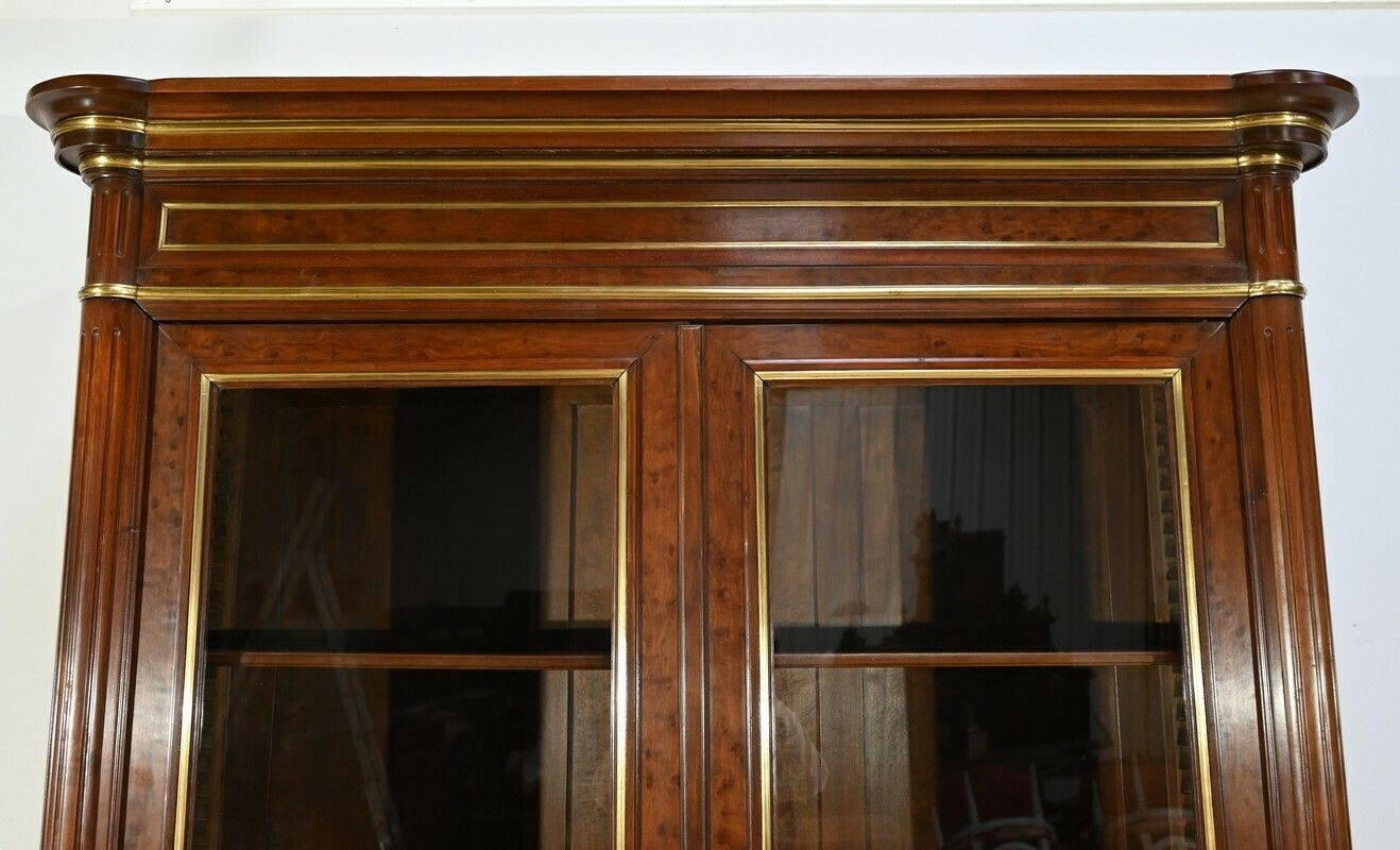 Large Mahogany Bookcase, Louis XVI Style – Mid 19th Century photo vintage