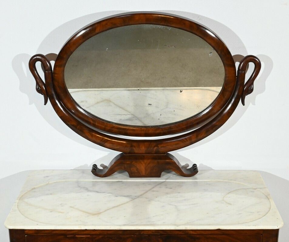 Burl Mahogany Dressing Table, Restoration Period – Early 19th Century photo vintage