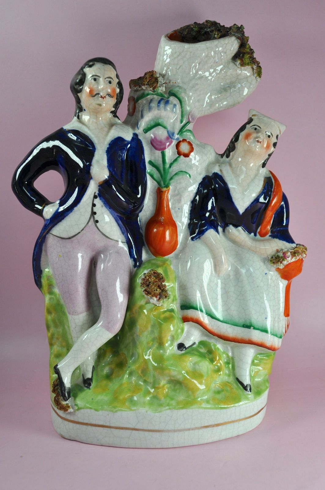 photo for sale Staffordshire Figures Spill Vase, Antique Staffordshire