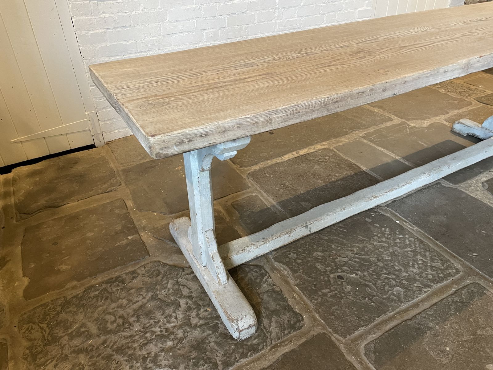English Painted Trestle Table, 1800s photo buy