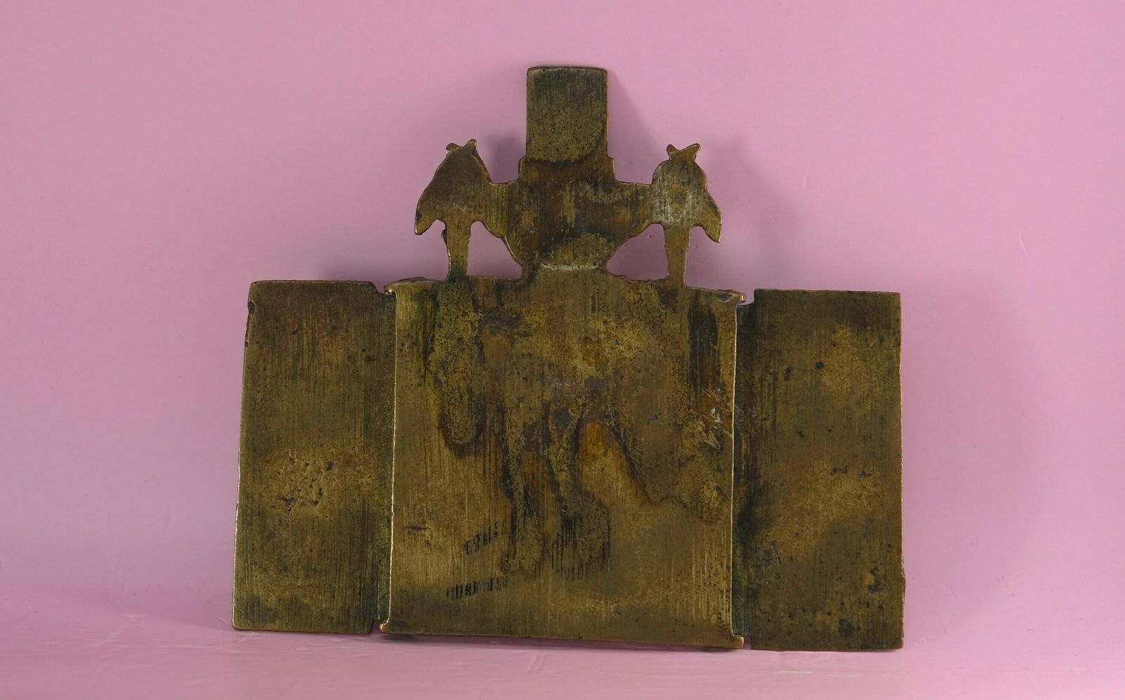 Russian Brass Pilgrim Badge photo vintage