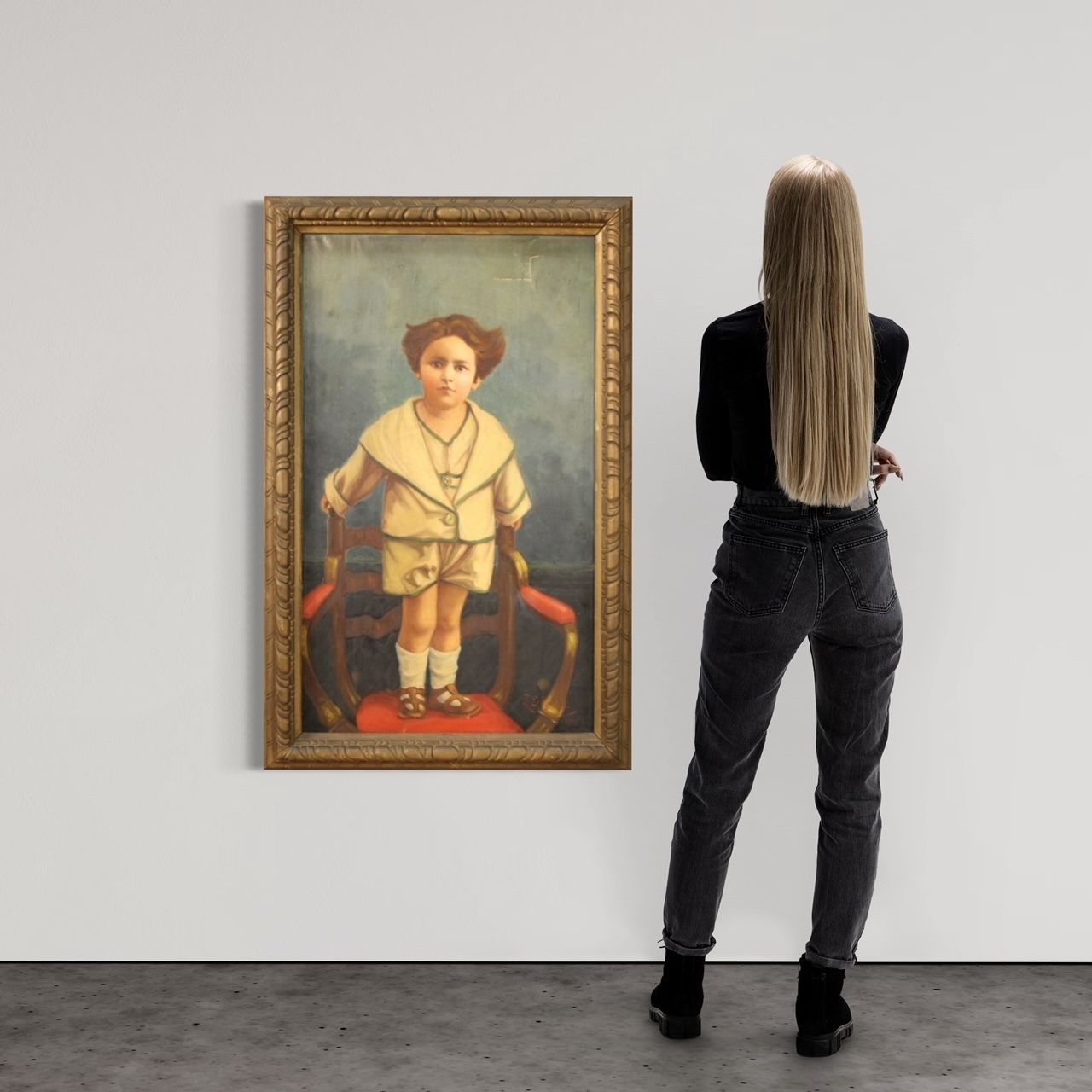 photo buy Portrait Of A Child Signed And Dated 1921