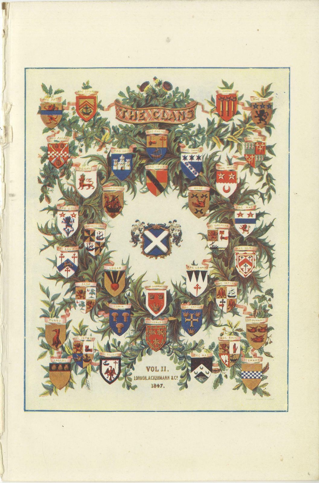Set Of 2 Original Title Pages Of Mcian's Costumes Of The Clans Of Scotland photo for sale