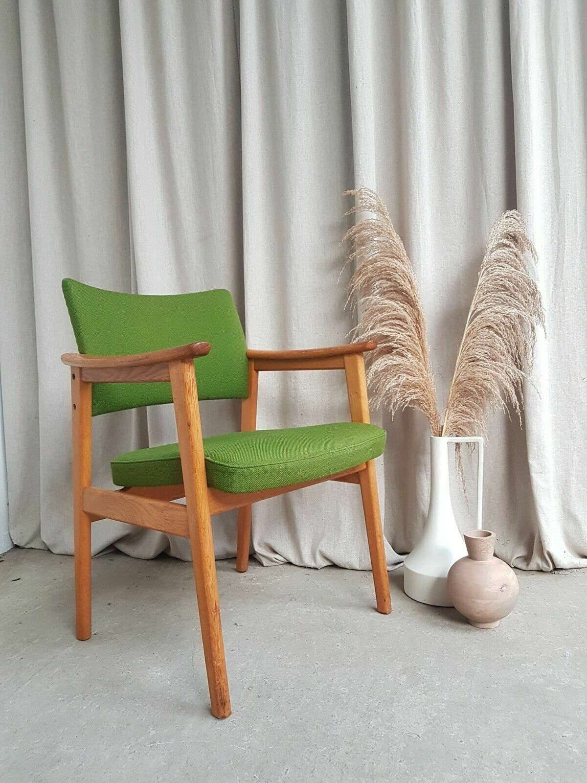 Vtg Mid Century Oak Armchair Side Chair By Erik Kirkegaard For Hong Stole R340