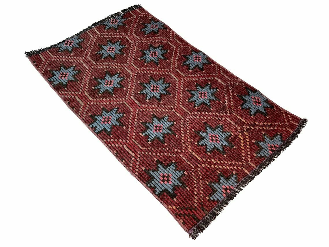 Turkish Mini Kilim Rug ,Vintage Anatolian Turkish Kelim 91 X 57 Cm photo 225.0