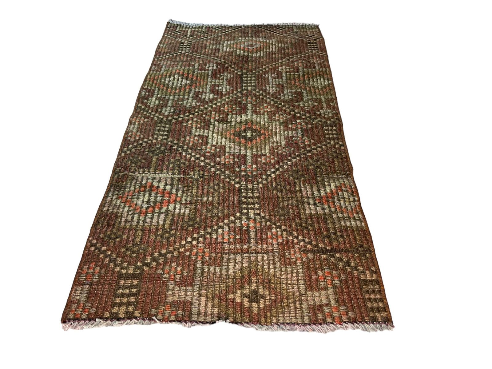 Turkish Mini Kilim Rug ,Vintage Anatolian Turkish Kelim, 121 X 60 Cm