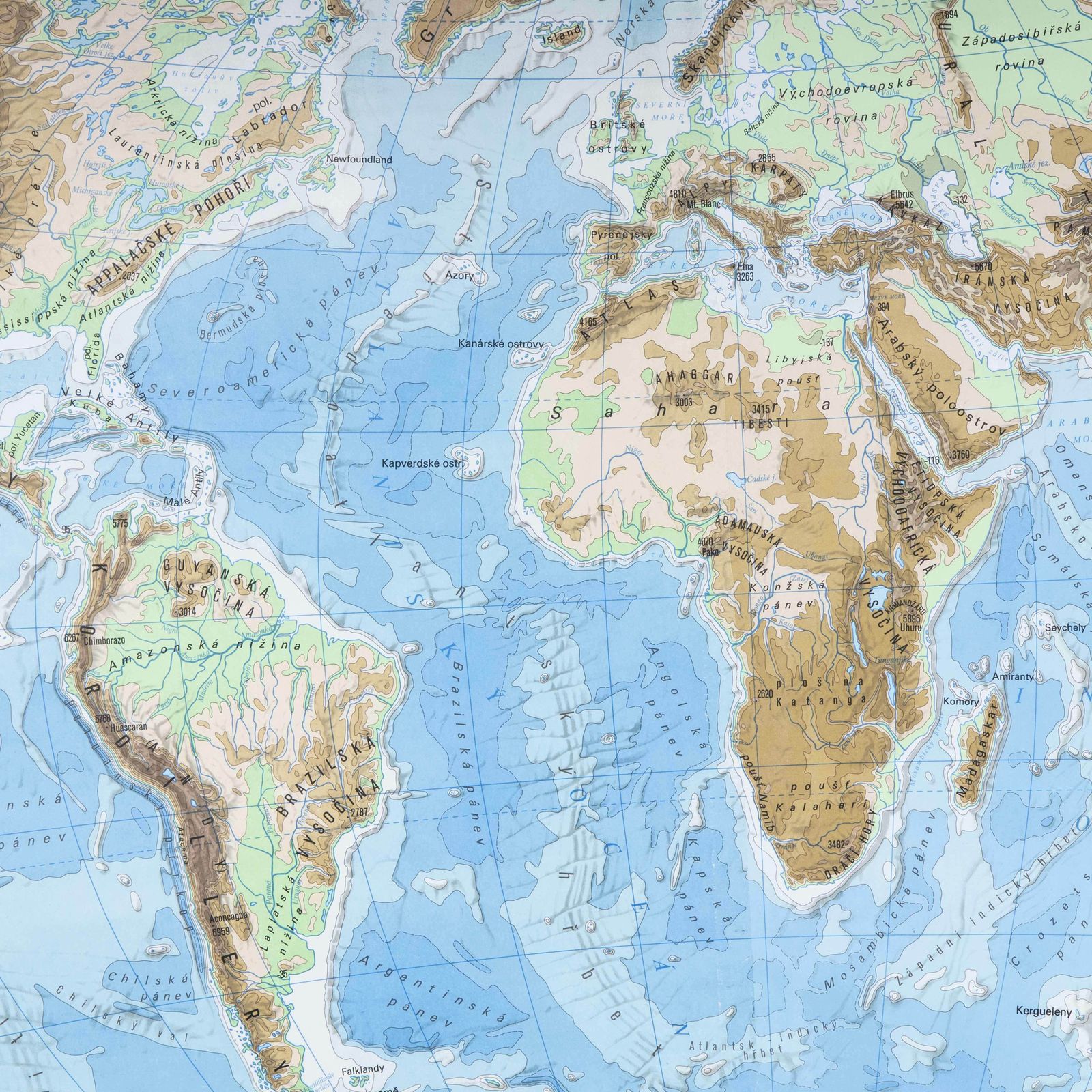 Late 20th Century Educational Geographic Map – Earths Lithosphere photo furniture