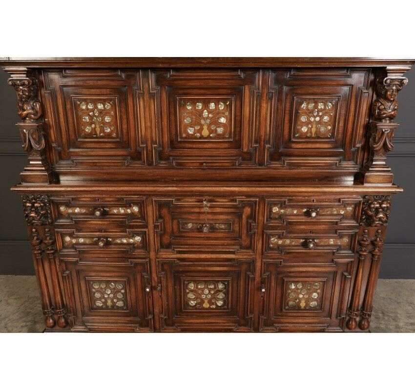 photo vinterior 19th Century Walnut & Mother Of Pearl Inlaid Dresser