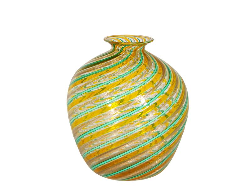 Vintage Multi Colored Murano Glass Vase By Fratelli Toso, 1970s photo for sale