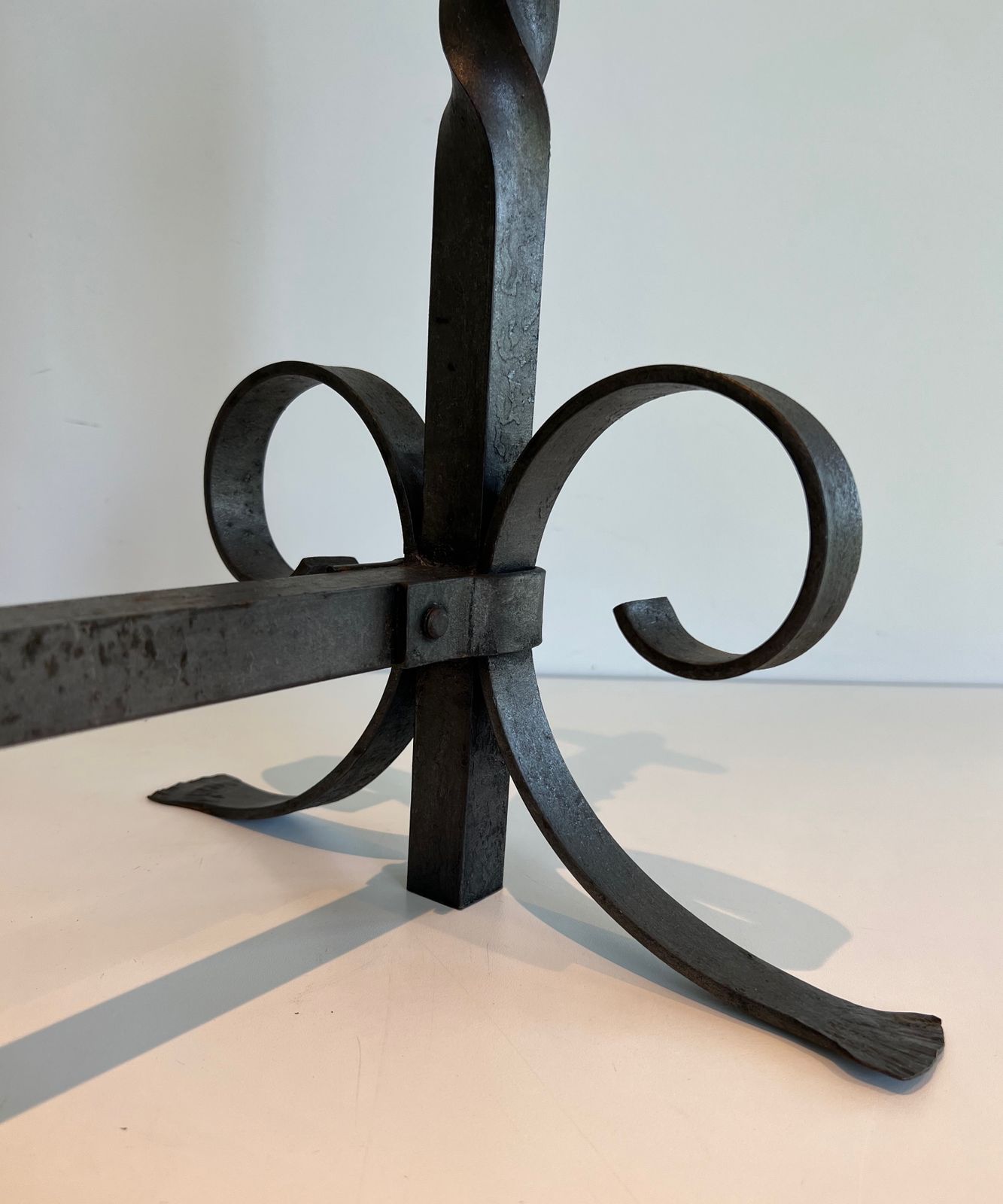 Pair Of Wrought Iron Andirons, 1950s photo buy