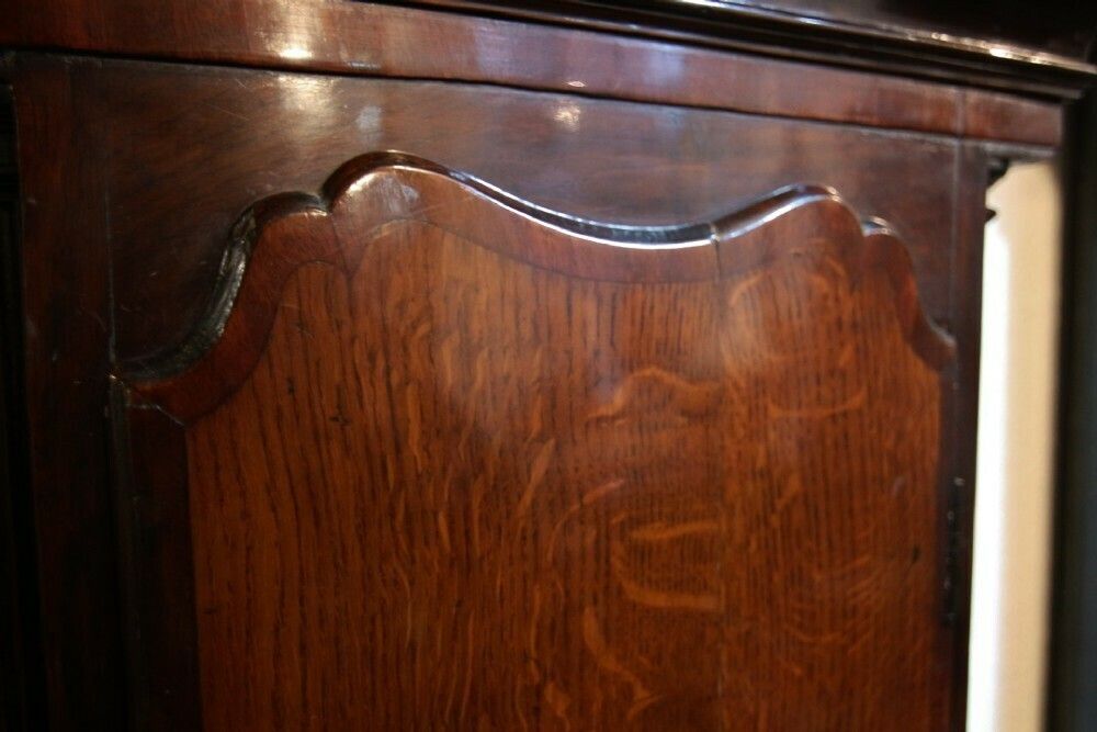 Good 18th Century Lancashire Oak & Mahogany Brass Dial 8 Day Longcase Clock 'Winstanley, Wigan' photo vintage