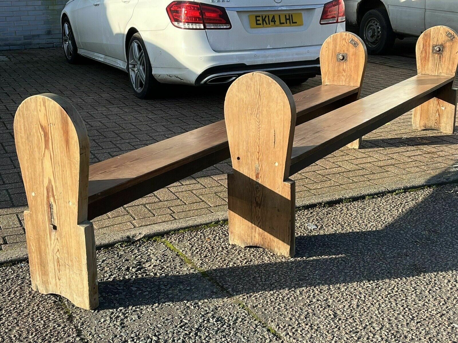 Pair Of Huge Antique Pine Benches In Length. Interior Designer Pieces photo vinterior