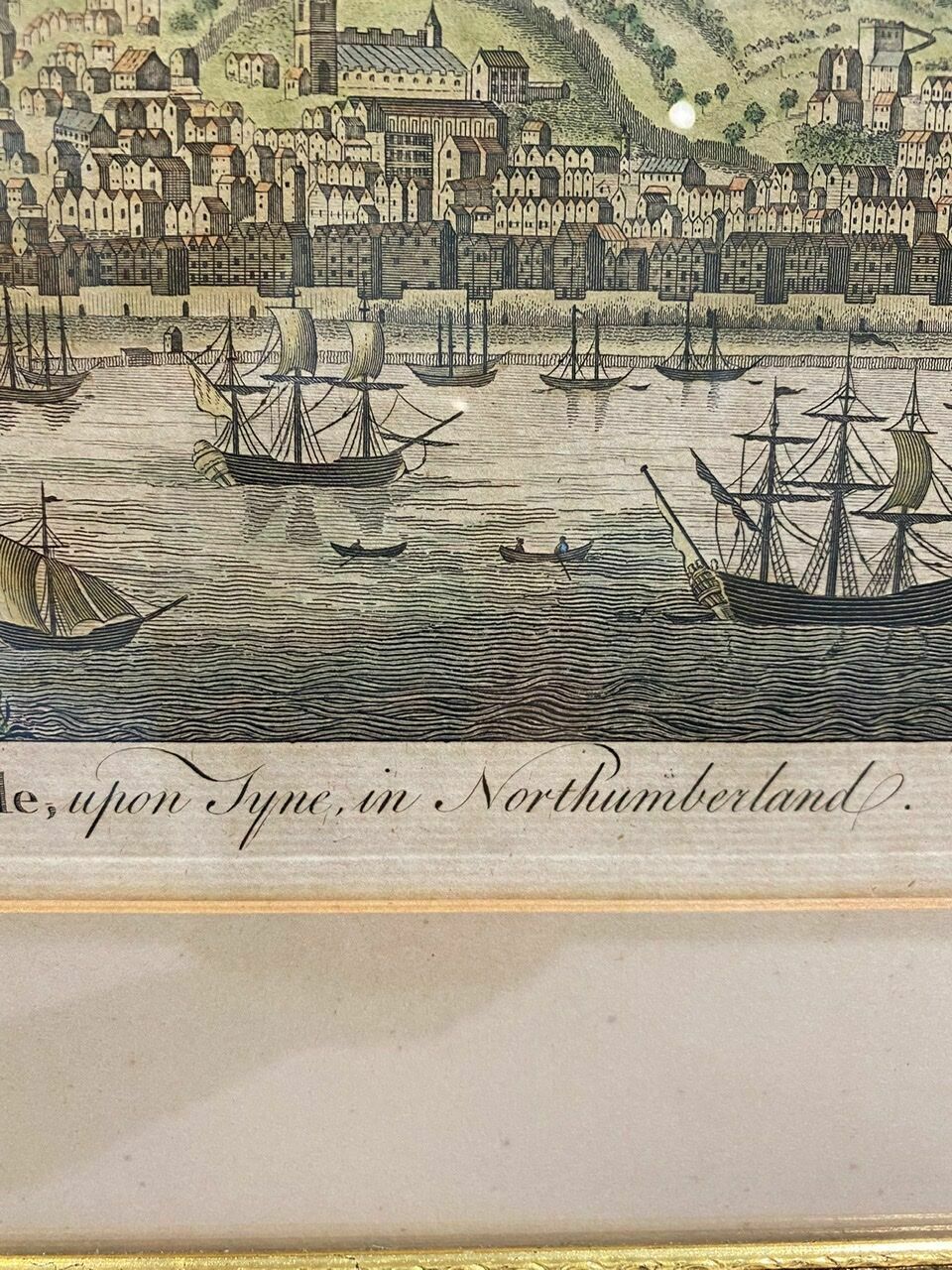 photo for sale Ancienne Gravure, Vue Sur Le Port De Newcastle Au Début Du Xxe Siècle