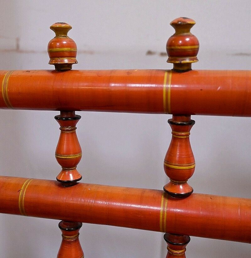 Armchair In Painted Wood And Braided Ropes, India – 1st Part 20th Century photo vinterior
