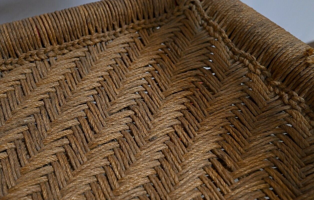 photo for sale Armchair In Painted Wood And Braided Ropes, India – 1st Part 20th Century
