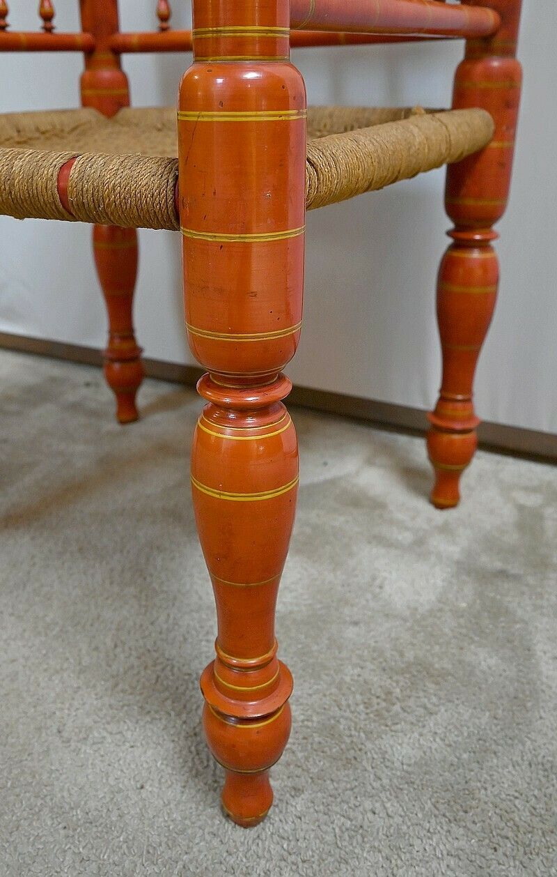 756.717741982 Armchair In Painted Wood And Braided Ropes, India – 1st Part 20th Century photo