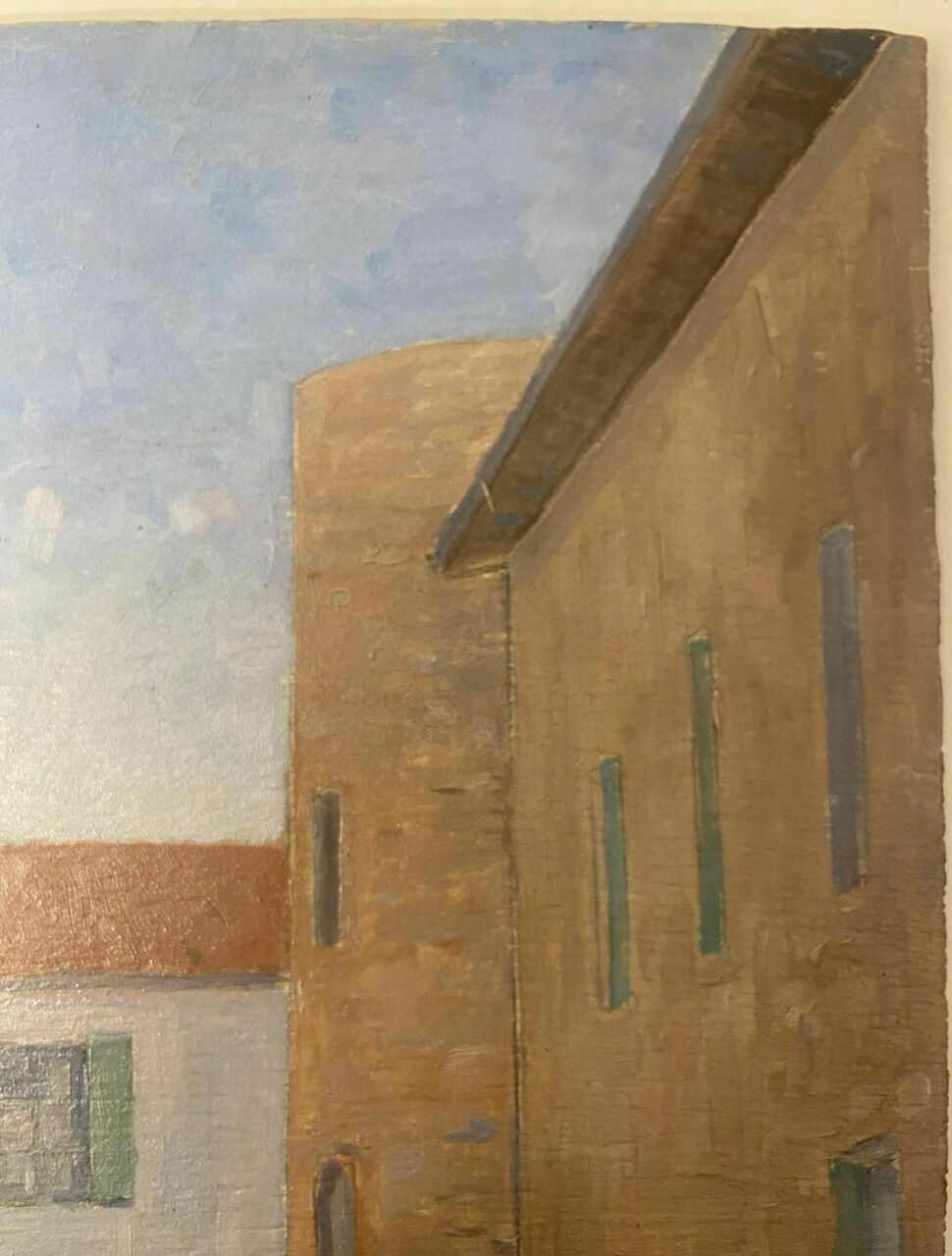 Painting, Landscape, Stamp Of The Artist's Studio Circa 1940 photo furniture
