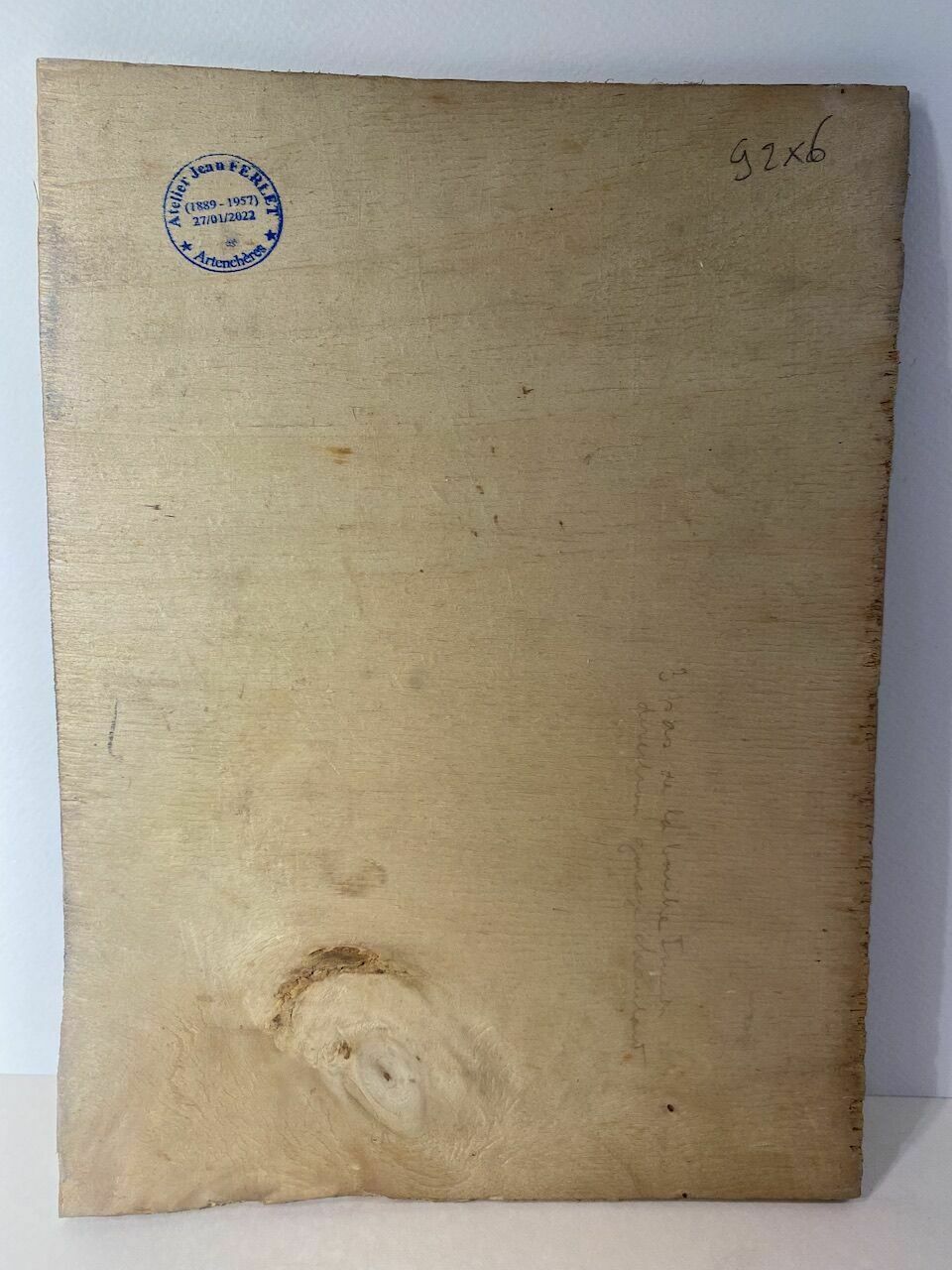 photo for sale Painting, Landscape, Stamp Of The Artist's Studio Circa 1940