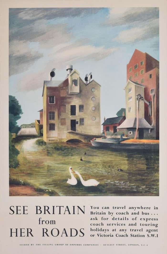 See Britain From Her Roads Original Vintage Poster By Barbara Jones