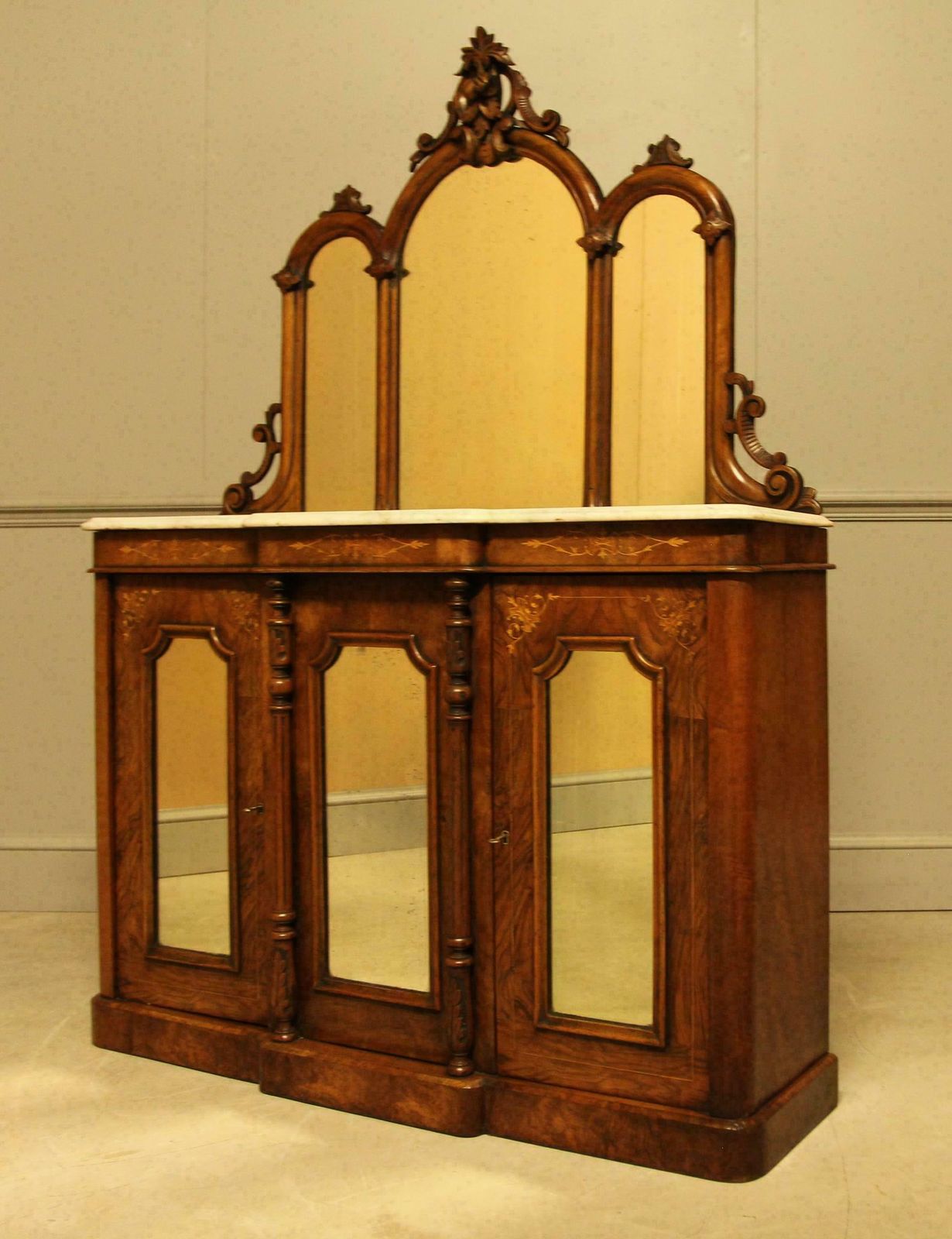Victorian Burr Walnut Credenza photo Furniture