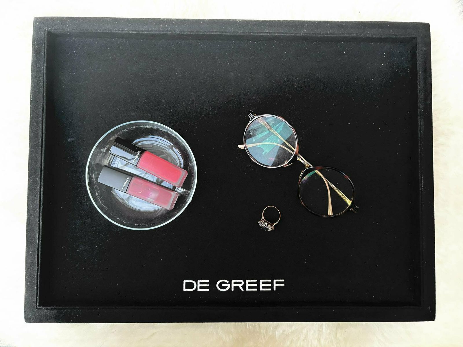Displaybakje Toonbankbakje Sieradendisplay Horlogedisplay Opvouwbaar Zwart Suède Presentatiebakje Cadeau Decoratie Badkamerdecoratie Winkeldecoratie Luxe photo Woonaccessoires