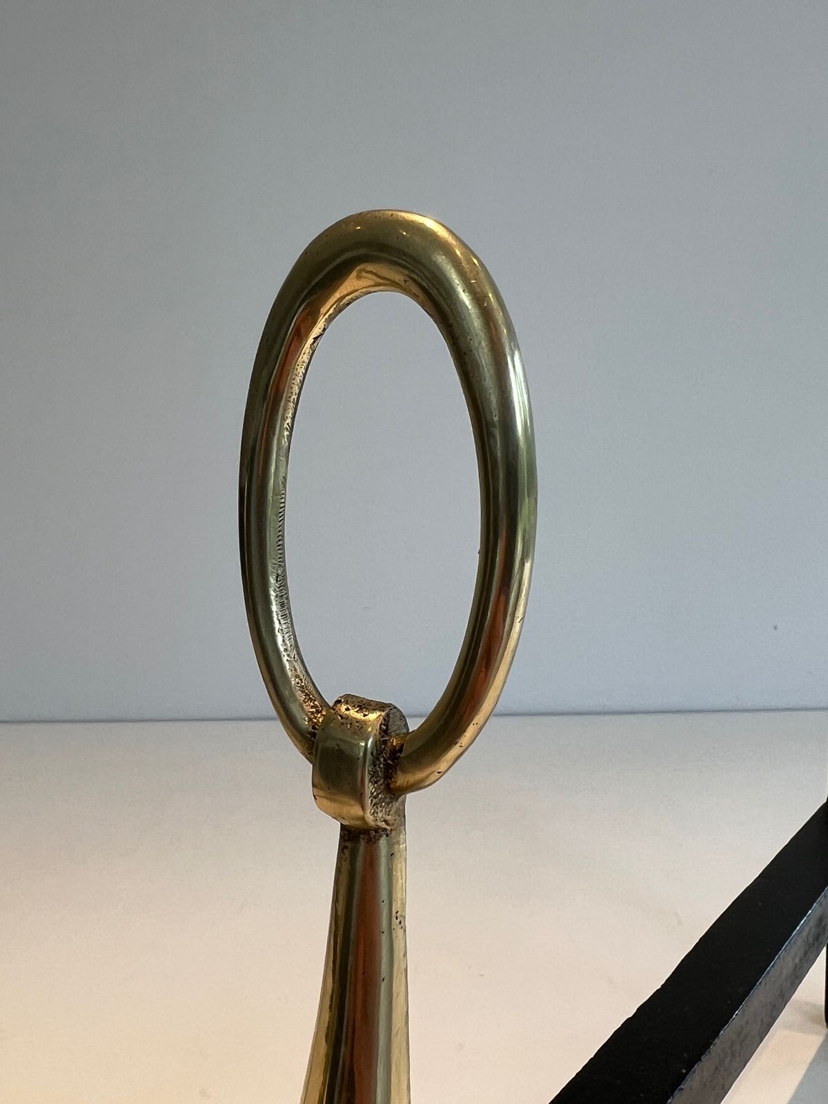photo furniture Pair Of Neoclassical Style Bronze Andirons