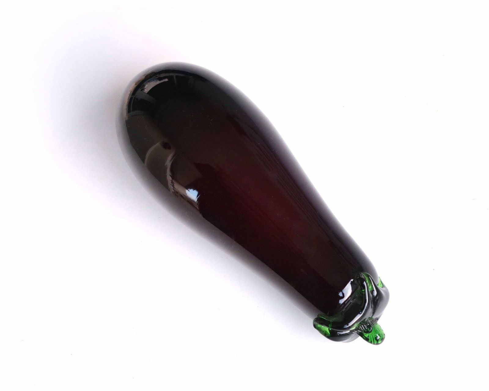 Auberginepaarse Glazen Sculptuur, Presse Papier, Jaren 1970 / Groente photo Woonaccessoires