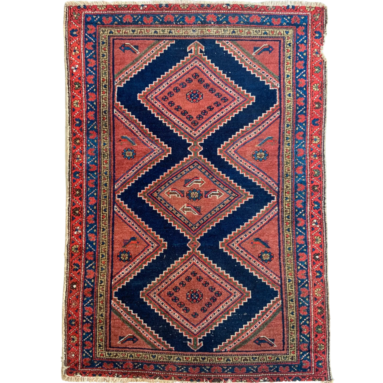 Antique Kurdish Accent Rug   3'9" X 5'5"
