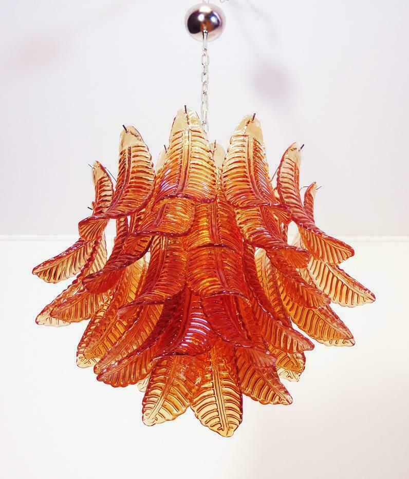 Wonderful And Elegant Italian Murano Felci Glass Chandelier photo vintage