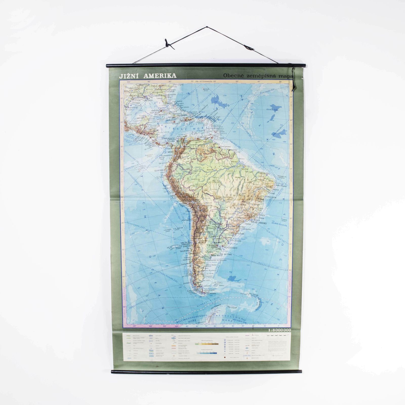 Late 20th Century Educational Geographic Map  South African Topography