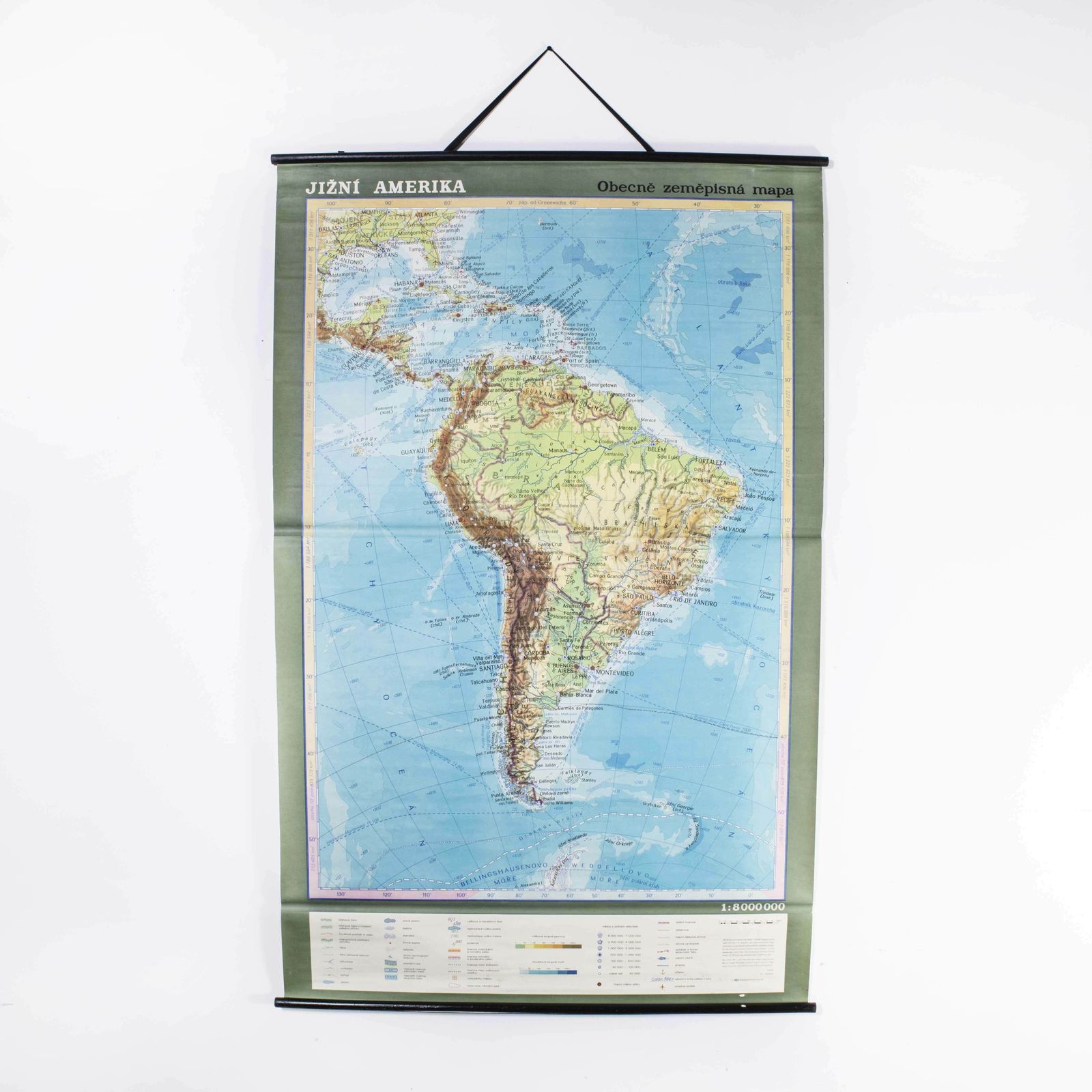Late 20th Century Educational Geographic Map  South African Topography