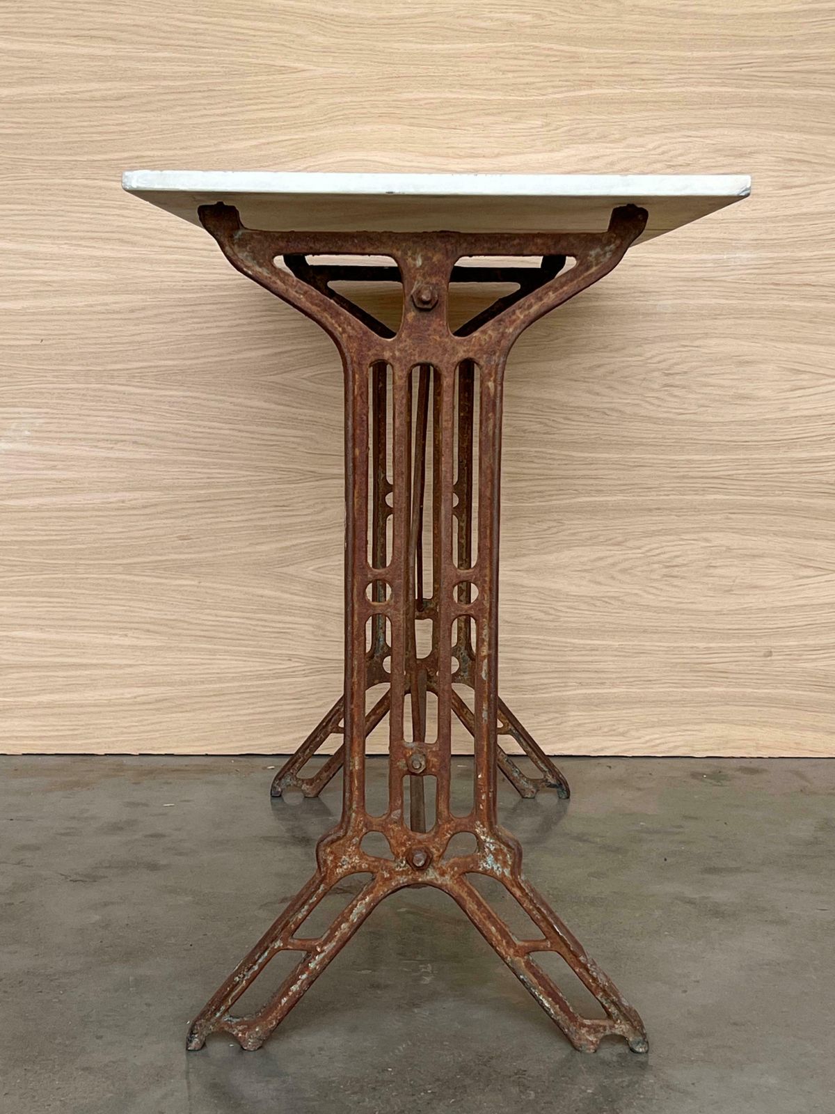 Furniture French Solid Cast Iron French Scrolling Bistro Table With Marble Top photo