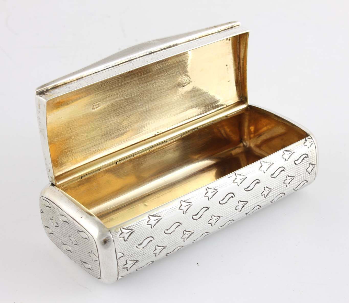 photo furniture Antique Austrian Silver Snuff Box. Continental Lidded Pot. 1853.