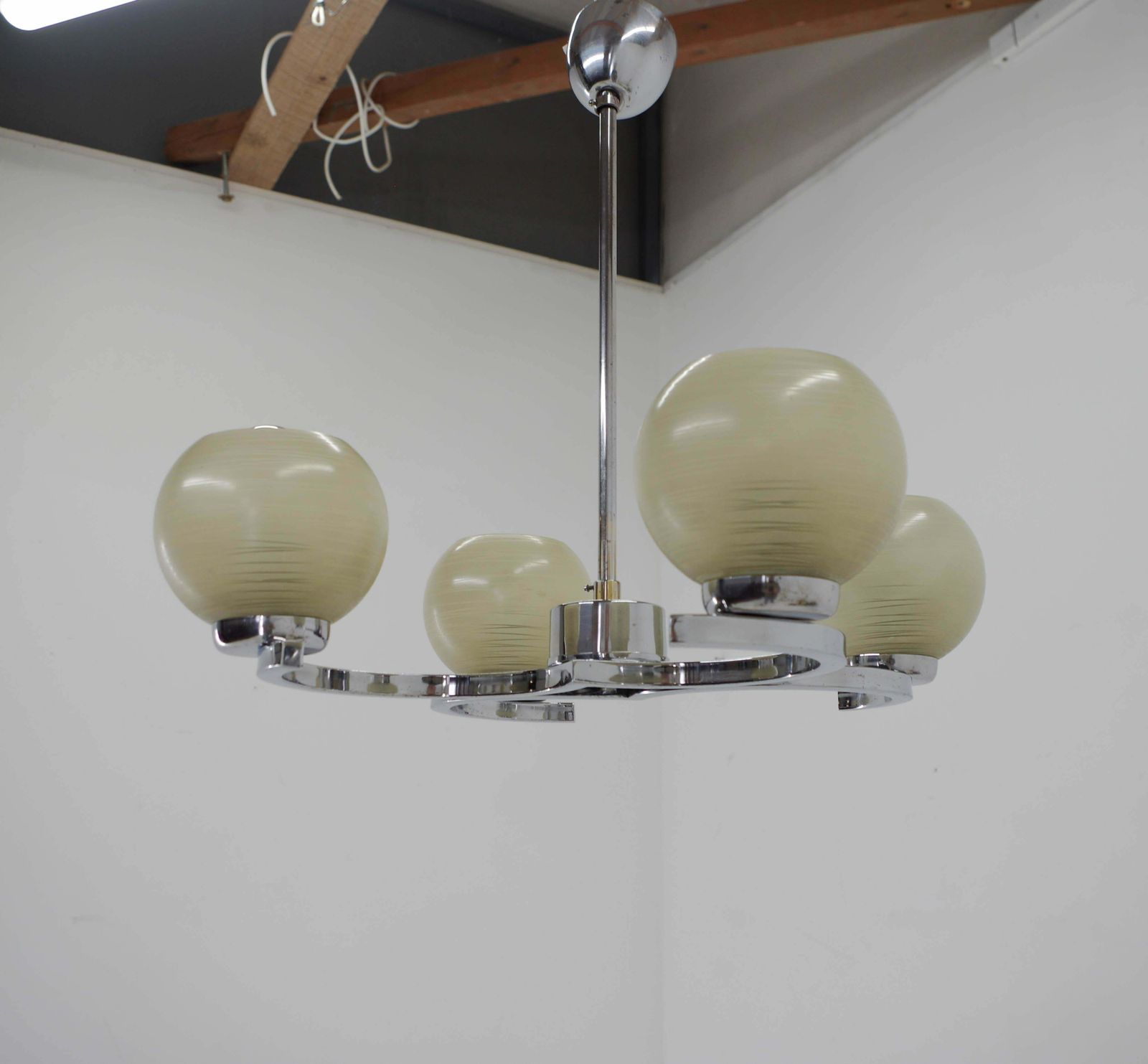 Mid Century Chandelier By Napako, 1950s, Restored photo buy