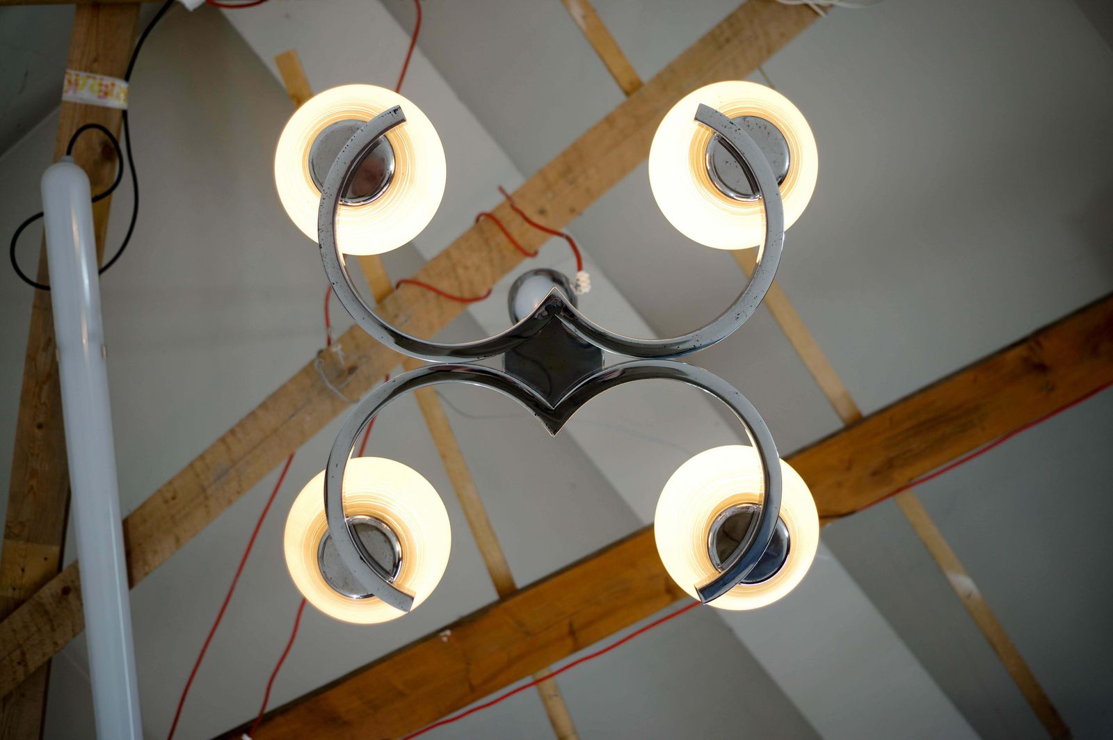 photo for sale Mid Century Chandelier By Napako, 1950s, Restored