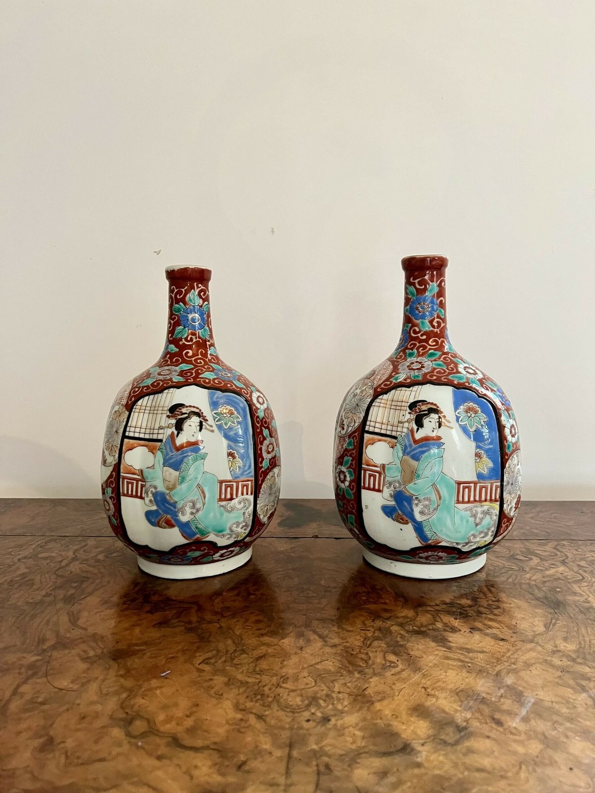 Quality Pair Of Antique Japanese Imari Shaped Vases photo 485.0
